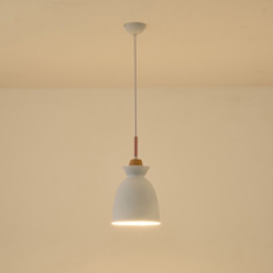 ΦΩΤΙΣΤΙΚΟ ΚΡΕΜΑΣΤΟ ΜΕΤΑΛΛΟ-ΞΥΛΟ ΜΟΝΟΦΩΤΟ 1XΕ27 Max 15W Φ195X1294mm ΛΕΥΚΟ-ΞΥΛΟ  DIGNITY