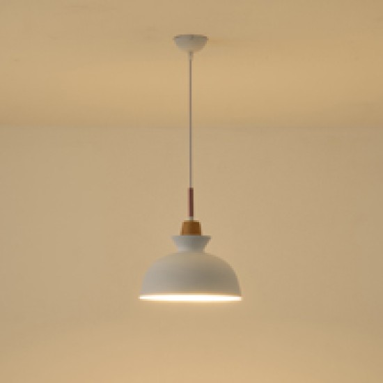 ΦΩΤΙΣΤΙΚΟ ΚΡΕΜΑΣΤΟ ΜΕΤΑΛΛΟ-ΞΥΛΟ ΜΟΝΟΦΩΤΟ 1XΕ27 Max 15W Φ280X1234mm ΛΕΥΚΟ-ΞΥΛΟ  DIGNITY