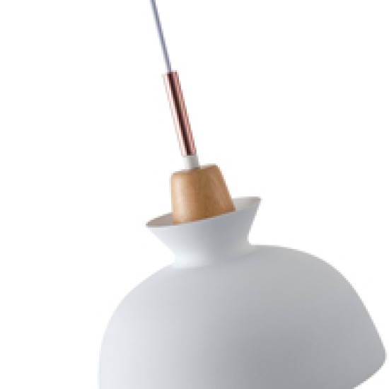 ΦΩΤΙΣΤΙΚΟ ΚΡΕΜΑΣΤΟ ΜΕΤΑΛΛΟ-ΞΥΛΟ ΜΟΝΟΦΩΤΟ 1XΕ27 Max 15W Φ280X1234mm ΛΕΥΚΟ-ΞΥΛΟ  DIGNITY