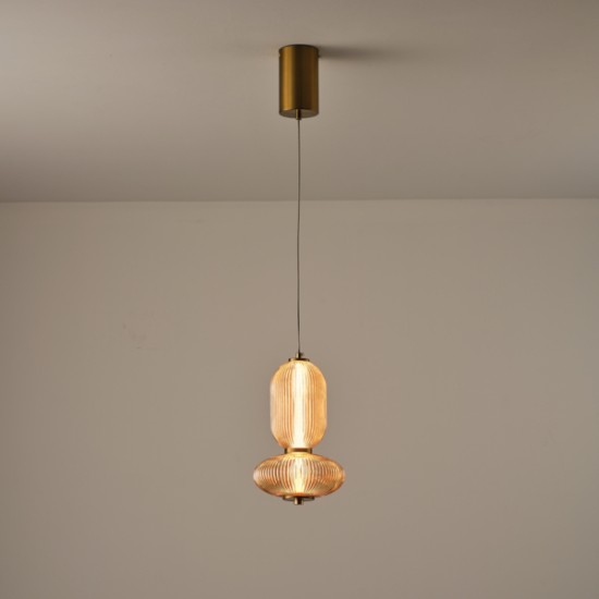 ΦΩΤΙΣΤΙΚΟ ΓΥΑΛΙ-ΜΕΤΑΛΛΟ LED 10W 800Lm 3000K 220x430x1450mm TRIAC DIMMING ΜΕΛΙ ARTE ILLUMINA VERENA