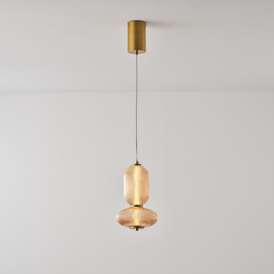 ΦΩΤΙΣΤΙΚΟ ΓΥΑΛΙ-ΜΕΤΑΛΛΟ LED 10W 800Lm 3000K 220x430x1450mm TRIAC DIMMING ΜΕΛΙ ARTE ILLUMINA VERENA