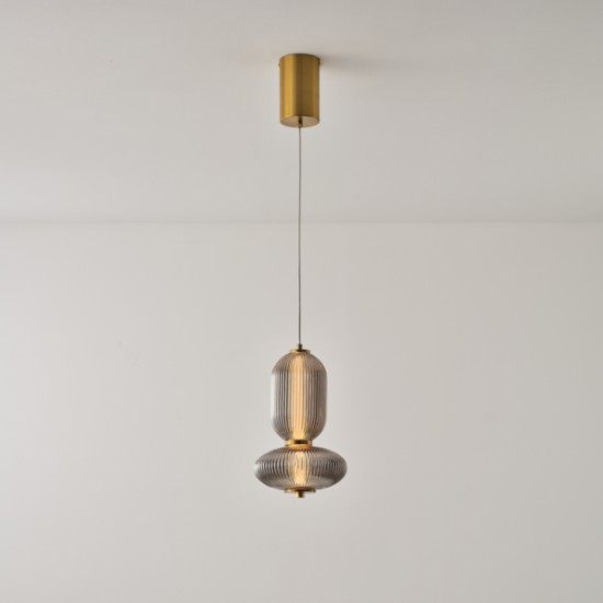 ΦΩΤΙΣΤΙΚΟ ΓΥΑΛΙ-ΜΕΤΑΛΛΟ LED 10W 800Lm 3000K 220x430x1450mm TRIAC DIMMING ΦΙΜΕ ARTE ILLUMINA VERENA