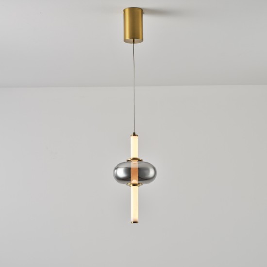 ΦΩΤΙΣΤΙΚΟ ΓΥΑΛΙ-ΜΕΤΑΛΛΟ-ΚΕΡΑΜΙΚΟ LED 12W 3000K 190x380x1450mm TRIAC DIMMING ARTE ILLUMINA VERENA