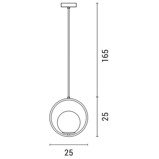 ΦΩΤΙΣΤΙΚΟ ΚΡΕΜΑΣΤΟ ΜΟΝΟΦΩΤΟ Ε27 ΧΡΥΣΟ Φ25*H25CM