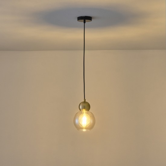 ΦΩΤΙΣΤΙΚΟ ΚΡΕΜΑΣΤΟ ΓΥΑΛΙ ΜΟΝΟΦΩΤΟ 1XE27 MAX 15W150Χ1240mm ΜΑΥΡΟ ARTE ILLUMINA AURELIA