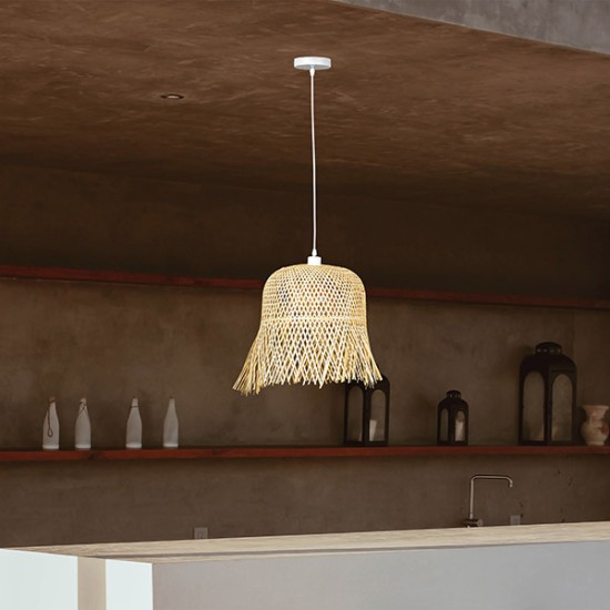 ΦΩΤΙΣΤΙΚΟ ΚΡΕΜΑΣΤΟ ΜΟΝΟΦΩΤΟ Ε27 MAX 60W D400XH430 BAMBOO