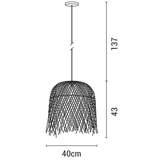 ΦΩΤΙΣΤΙΚΟ ΚΡΕΜΑΣΤΟ ΜΟΝΟΦΩΤΟ Ε27 MAX 60W D400XH430 BAMBOO