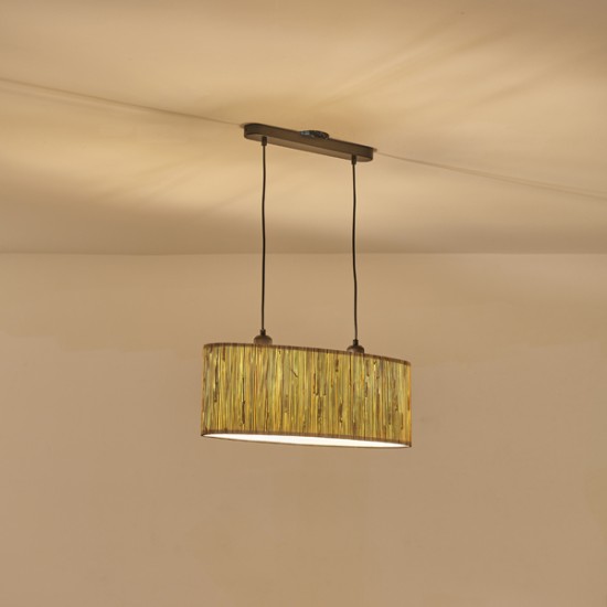 ΦΩΤΙΣΤΙΚΟ ΚΡΕΜΑΣΤΟ PAMPAS 2ΦΩΤΟ 2XE27 Max 15W Φ580X1290mm ΜΠΕΖ ARTE ILLUMINA AENON