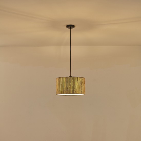 ΦΩΤΙΣΤΙΚΟ ΚΡΕΜΑΣΤΟ PAMPAS ΜΟΝΟΦΩΤΟ 1XE27 Max 15W Φ350X1260mm ΜΠΕΖ ARTE ILLUMINA AENON