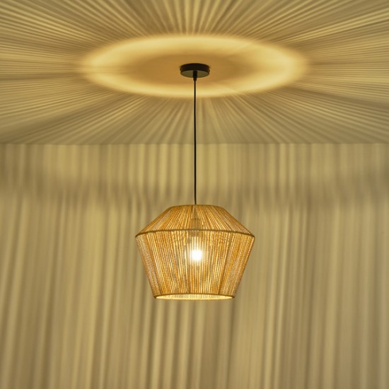 ΦΩΤΙΣΤΙΚΟ ΚΡΕΜΑΣΤΟ ΡΑΤΤΑΝ ΜΟΝΟΦΩΤΟ 1XE27 Max 15W 410X1320mm ΚΑΦΕ  VENTO