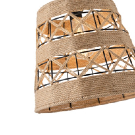 ΦΩΤΙΣΤΙΚΟ ΚΡΕΜΑΣΤΟ ΣΧΟΙΝΙ-ΜΕΤΑΛΛΟ ΜΟΝΟΦΩΤΟ Ε27 Max 15W Φ300X1350mm ΜΑΥΡΟ-ΧΑΚΙ ARTE ILLUMINA HELIOS