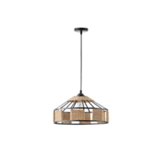 ΦΩΤΙΣΤΙΚΟ ΚΡΕΜΑΣΤΟ ΣΧΟΙΝΙ-ΜΕΤΑΛΛΟ ΜΟΝΟΦΩΤΟ Ε27 Max 15W Φ400X1300mm ΜΑΥΡΟ-ΧΑΚI ARTE ILLUMINA HELIOS