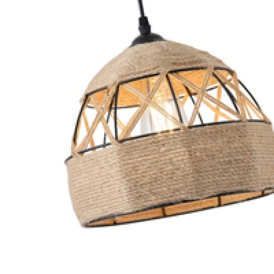 ΦΩΤΙΣΤΙΚΟ ΚΡΕΜΑΣΤΟ ΣΧΟΙΝΙ-ΜΕΤΑΛΛΟ ΜΟΝΟΦΩΤΟ Ε27 Max 15W Φ250X1290mm ΜΑΥΡΟ-ΧΑΚI ARTE ILLUMINA HELIOS