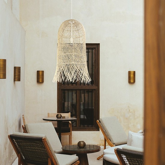 ΦΩΤΙΣΤΙΚΟ ΚΡΕΜΑΣΤΟ ΜΟΝΟΦΩΤΟ Ε27 MAX 60W RATTAN ΦΥΣΙΚΟ ΧΡΩΜΑ