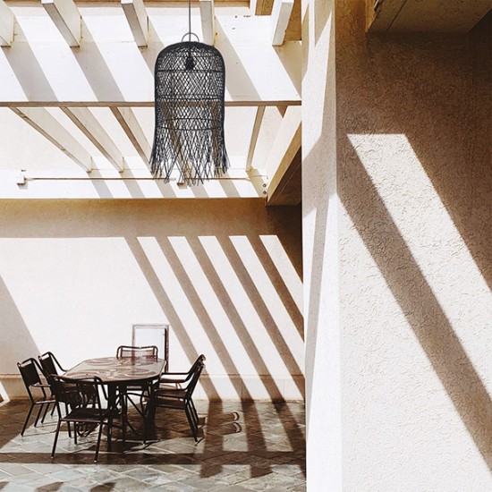 ΦΩΤΙΣΤΙΚΟ ΚΡΕΜΑΣΤΟ ΜΟΝΟΦΩΤΟ Ε27 MAX 60W H610*D330mmRATTAN ΜΑΥΡΟ