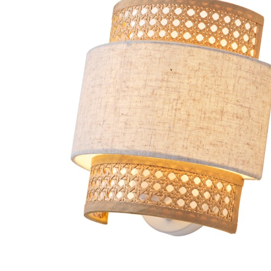 ΑΠΛΙΚΑ ΤΟΙΧΟΥ ΥΦΑΣΜΑ 1XE27 MAX 15W 260X460mm MΠΕΖ-ΜΑΤ ΛΕΥΚΟ ARTE ILLUMINA ISLA