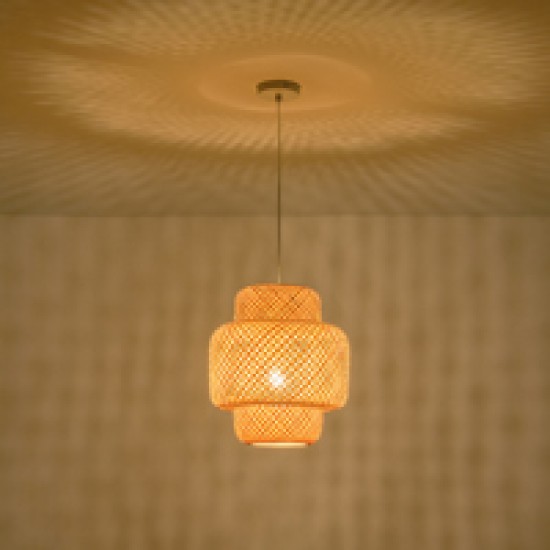 ΦΩΤΙΣΤΙΚΟ ΚΡΕΜΑΣΤΟ BAMBOO ΜΟΝΟΦΩΤΟ 1XE27 Max 15W Φ310X1480mm ΜΠΕΖ ARTE ILLUMINA AURA