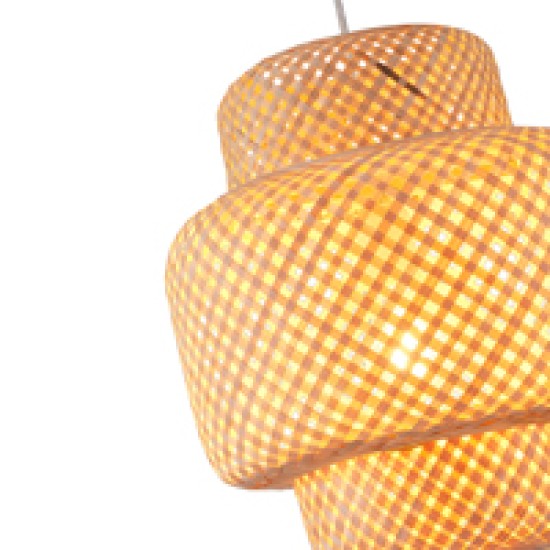 ΦΩΤΙΣΤΙΚΟ ΚΡΕΜΑΣΤΟ BAMBOO ΜΟΝΟΦΩΤΟ 1XE27 Max 15W Φ310X1480mm ΜΠΕΖ ARTE ILLUMINA AURA