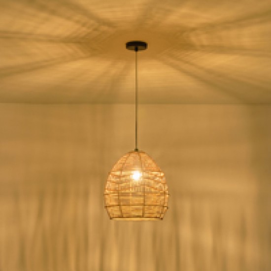 ΦΩΤΙΣΤΙΚΟ ΚΡΕΜΑΣΤΟ BAMBOO ΜΟΝΟΦΩΤΟ 1XE27 Max 15W Φ300X1510mm ΚΑΦΕ  AITHRA