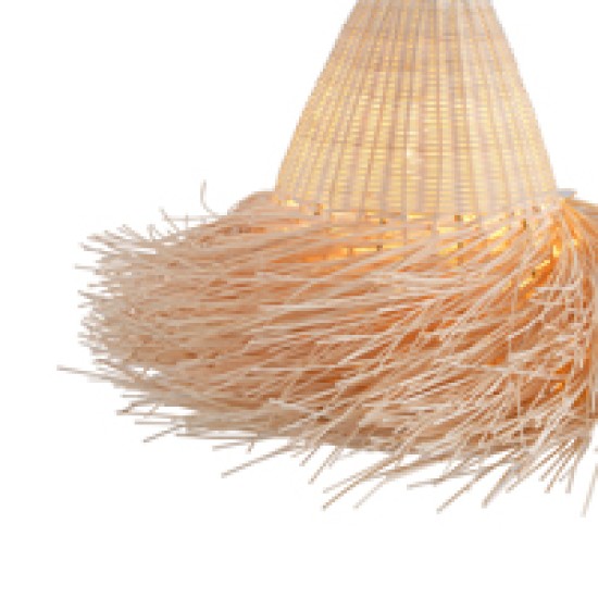 ΦΩΤΙΣΤΙΚΟ ΚΡΕΜΑΣΤΟ BAMBOO ΜΟΝΟΦΩΤΟ 1XE27 Max 15W Φ560X1560mm ΜΠΕΖ  SISAL