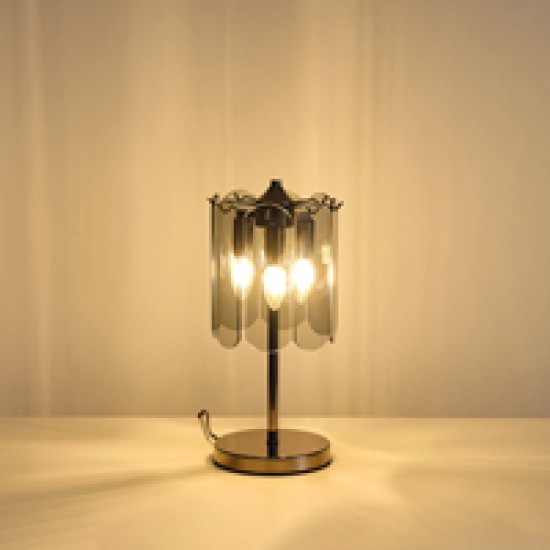 ΦΩΤΙΣΤΙΚΟ ΕΠΙΤΡΑΠΕΖΙΟ ΓΥΑΛΙ 3XE14 MAX 15W Φ200Χ430mm ΜΑΥΡΟ ARTE ILLUMINA MIRA