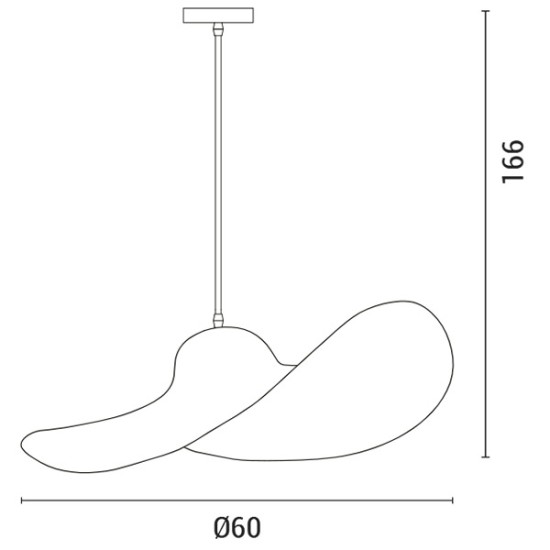 ΦΩΤΙΣΤΙΚΟ ΚΡΕΜΑΣΤΟ ΚΑΠΕΛΟ Ε27 60x140 ΜΑΥΡΟ