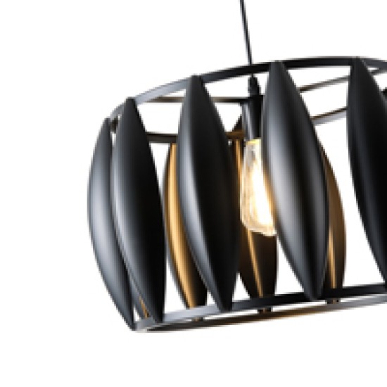 ΦΩΤΙΣΤΙΚΟ ΚΡΕΜΑΣΤΟ ΜΕΤΑΛΛΟ ΜΟΝΟΦΩΤΟ 1XE27 Max 15W Φ425X1300mm ΜΑΥΡΟ ARTE ILLUMINA CROWN