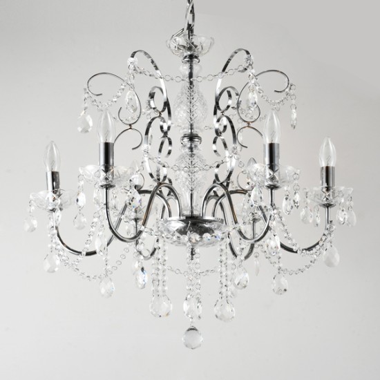 ΦΩΤΙΣΤΙΚΟ ΚΡΕΜΑΣΤΟ ΜΕΤΑΛΛΟ-ΓΥΑΛΙ 6ΦΩΤΟ  6XE14 ΜΑΧ 15W 650X1560mm ΛΕΥΚΟ ARTE ILLUMINA KRISTALLO