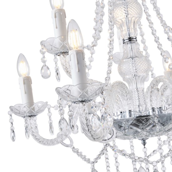 ΦΩΤΙΣΤΙΚΟ ΚΡΕΜΑΣΤΟ ΜΕΤΑΛΛΟ-ΓΥΑΛΙ 9ΦΩΤΟ  9X14E ΜΑΧ 15W 710X1750mm ΛΕΥΚΟ ARTE ILLUMINA KRISTALLO