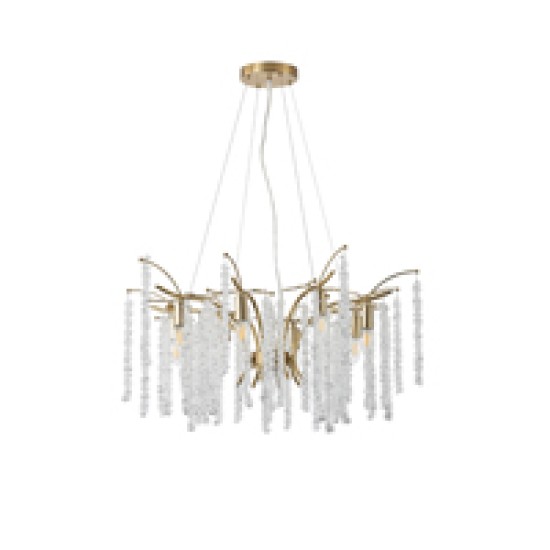 ΦΩΤΙΣΤΙΚΟ ΚΡΕΜΑΣΤΟ ΜΕΤΑΛΛΟ-ΔΙΑΦΑΝΕΣ ΓΥΑΛΙ 8ΦΩΤΟ 8XE14 ΜΑΧ 15W 720X740mm ARTE ILLUMINA KRISTALLO