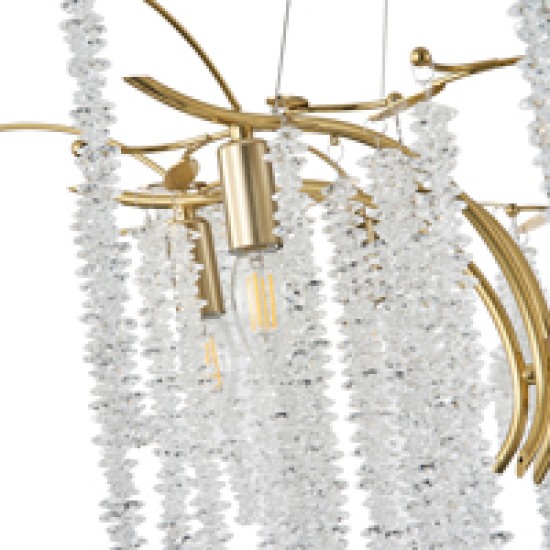 ΦΩΤΙΣΤΙΚΟ ΚΡΕΜΑΣΤΟ ΜΕΤΑΛΛΟ-ΔΙΑΦΑΝΕΣ ΓΥΑΛΙ 8ΦΩΤΟ 8XE14 ΜΑΧ 15W 720X740mm ARTE ILLUMINA KRISTALLO