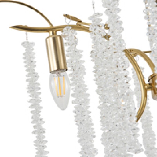 ΦΩΤΙΣΤΙΚΟ ΕΠΙΔΑΠΕΔΙΟ ΜΕΤΑΛΛΟ-ΔΙΑΦΑΝΕΣ ΓΥΑΛΙ 5XE14 ΜΑΧ 15W 1500X580mm ARTE ILLUMINA KRISTALLO