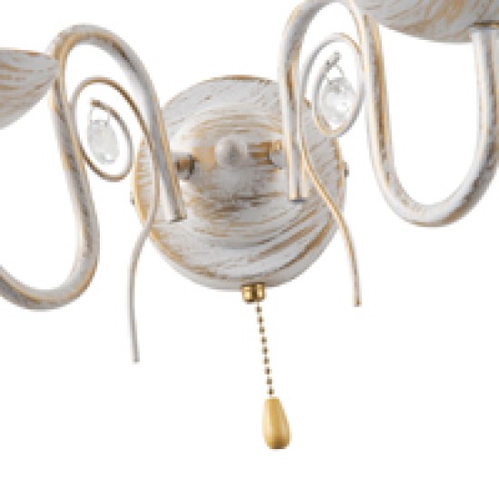 ΑΠΛΙΚΑ ΤΟΙΧΟΥ ΜΕΤΑΛΛΟ-ΓΥΑΛΙ 2ΦΩΤΗ 2XE14 ΜΑΧ 8W 325X180mm ΛΕΥΚΟ-ΧΡΥΣΟ  DUKE