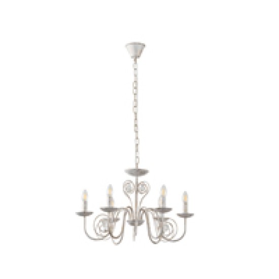 ΦΩΤΙΣΤΙΚΟ ΚΡΕΜΑΣΤΟ ΜΕΤΑΛΛΟ-ΓΥΑΛΙ 6ΦΩΤΟ 6XE14 ΜΑΧ 8W Φ650X1120mm ΛΕΥΚΟ-ΧΡΥΣΟ  DUKE