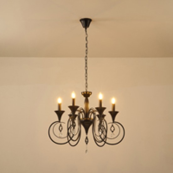 ΦΩΤΙΣΤΙΚΟ ΚΡΕΜΑΣΤΟ ΜΕΤΑΛΛΟ-ΔΙΑΦΑΝΕΣ ΓΥΑΛΙ 5ΦΩΤΟ 5XE14 ΜΑΧ 8W 720X1250mm ΜΑΥΡΟ ARTE ILLUMINA NOIR