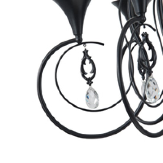 ΦΩΤΙΣΤΙΚΟ ΚΡΕΜΑΣΤΟ ΜΕΤΑΛΛΟ-ΔΙΑΦΑΝΕΣ ΓΥΑΛΙ 5ΦΩΤΟ 5XE14 ΜΑΧ 8W 720X1250mm ΜΑΥΡΟ ARTE ILLUMINA NOIR