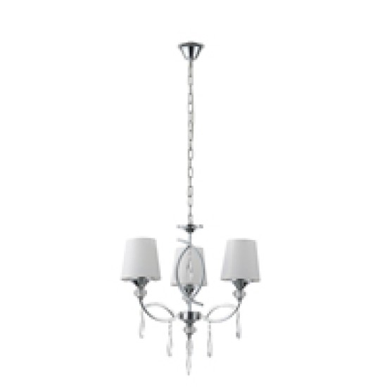 ΦΩΤΙΣΤΙΚΟ ΚΡΕΜΑΣΤΟ ΜΕΤΑΛΛΟ-ΥΦΑΣΜΑ-ΓΥΑΛΙ 3ΦΩΤΟ 3XE14 ΜΑΧ 8W Φ580X1280mm ΑΣΗΜΙ  COUNTESS