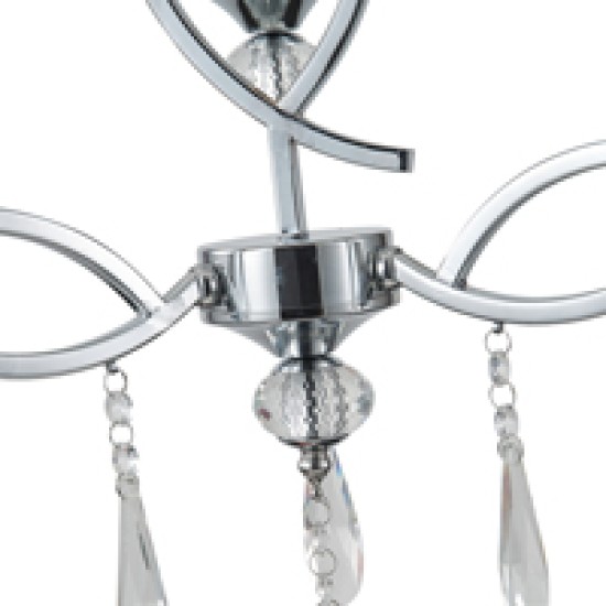 ΦΩΤΙΣΤΙΚΟ ΚΡΕΜΑΣΤΟ ΜΕΤΑΛΛΟ-ΥΦΑΣΜΑ-ΓΥΑΛΙ 3ΦΩΤΟ 3XE14 ΜΑΧ 8W Φ580X1280mm ΑΣΗΜΙ  COUNTESS