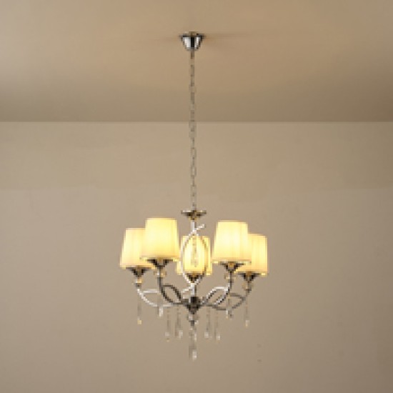 ΦΩΤΙΣΤΙΚΟ ΚΡΕΜΑΣΤΟ ΜΕΤΑΛΛΟ-ΥΦΑΣΜΑ-ΓΥΑΛΙ 5ΦΩΤΟ 5XE14 ΜΑΧ 8W Φ600X1280mm ΑΣΗΜΙ  COUNTESS