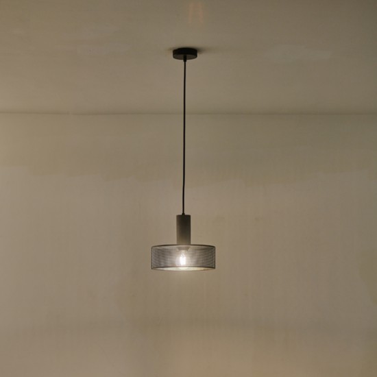 ΦΩΤΙΣΤΙΚΟ ΚΡΕΜΑΣΤΟ TΣΙΜΕΝΤΟ&ΜΕΤΑΛΛΟ 1XE27 MAX 40W 255X255X200mm  ΜΑΥΡΟ ARTE ILLUMINA SCOURO