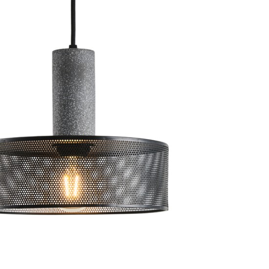 ΦΩΤΙΣΤΙΚΟ ΚΡΕΜΑΣΤΟ TΣΙΜΕΝΤΟ&ΜΕΤΑΛΛΟ 1XE27 MAX 40W 255X255X200mm  ΜΑΥΡΟ ARTE ILLUMINA SCOURO