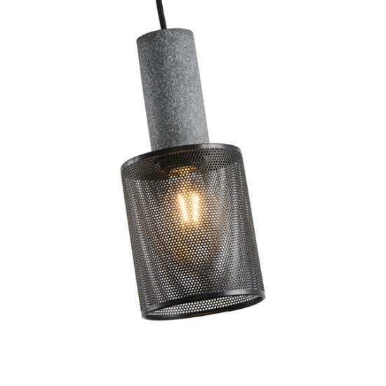 ΦΩΤΙΣΤΙΚΟ ΚΡΕΜΑΣΤΟ TΣΙΜΕΝΤΟ&ΜΕΤΑΛΛΟ 1XE27 MAX 40W 120X120X260mm  ΜΑΥΡΟ ARTE ILLUMINA SCOURO