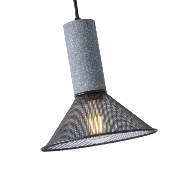 ΦΩΤΙΣΤΙΚΟ ΚΡΕΜΑΣΤΟ TΣΙΜΕΝΤΟ&ΜΕΤΑΛΛΟ 1XE27 MAX40W 120X120X260mm ΜΑΥΡΟ ARTE ILLUMINA SCOURO