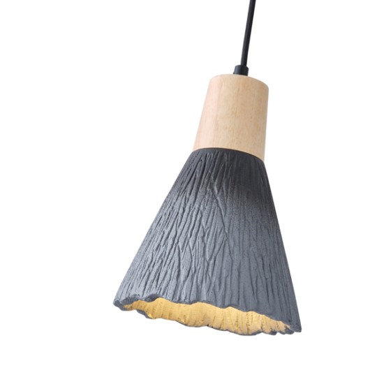 ΦΩΤΙΣΤΙΚΟ ΚΡΕΜΑΣΤΟ RUBBER WOOD&ΤΣΙΜΕΝΤΟ 1XE27 MAX 15W 160X160X220mm ΜΑΥΡΟ ARTE ILLUMINA GESSO