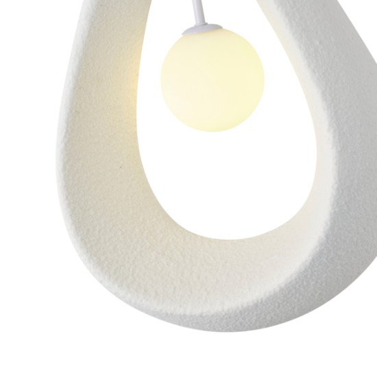 ΦΩΤΙΣΤΙΚΟ ΚΡΕΜΑΣΤΟ ΠΟΛΥΣΤΕΡΙΝΗ ΜΟΝΟΦΩΤΟ 1XG9 MAX 7W 330X200mm ΛΕΥΚΟ ARTE ILLUMINA DROPA