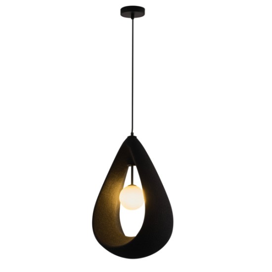 ΦΩΤΙΣΤΙΚΟ ΚΡΕΜΑΣΤΟ ΠΟΛΥΣΤΕΡΙΝΗ ΜΟΝΟΦΩΤΟ 1XG9 MAX 7W 330X200mm ΜΑΥΡΟ ARTE ILLUMINA DROPA