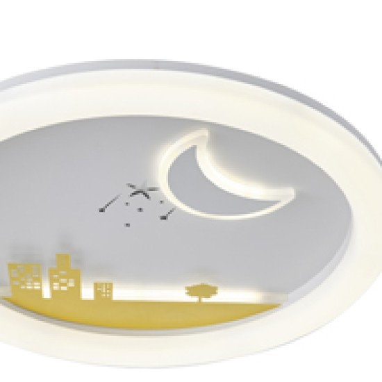 ΠΛΑΦΟΝ.ΠΛΑΣΤΙΚΗ  LED 60W 5940Lm Φ50 3CCT-3000/4000/6500K 480x65mm ΛΕΥΚΟ-ΚΙΤΡΙΝΟ ARTE ILLUM.ALEGRE