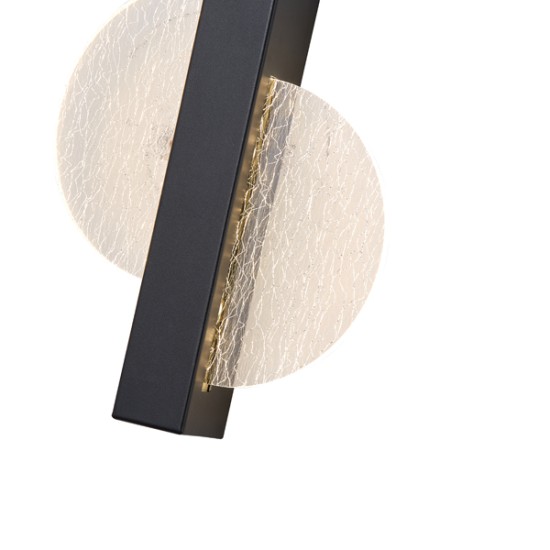 ΑΠΛΙΚΑ ΤΟΙΧΟΥ ΑΚΡΥΛΙΚΗ 6W 3000K 312Lm 195Χ45mm ΜΑΥΡO ARTE ILLUMINA ERATO