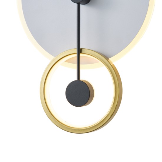 ΦΩΤΙΣΤΙΚΟ TOIXOY ΜΕΤΑΛΛIKO LED 15W 3000K 1000Lm 280x400x70mm ΧΡΥΣΟ ARTE ILLUMINA O CLOCK