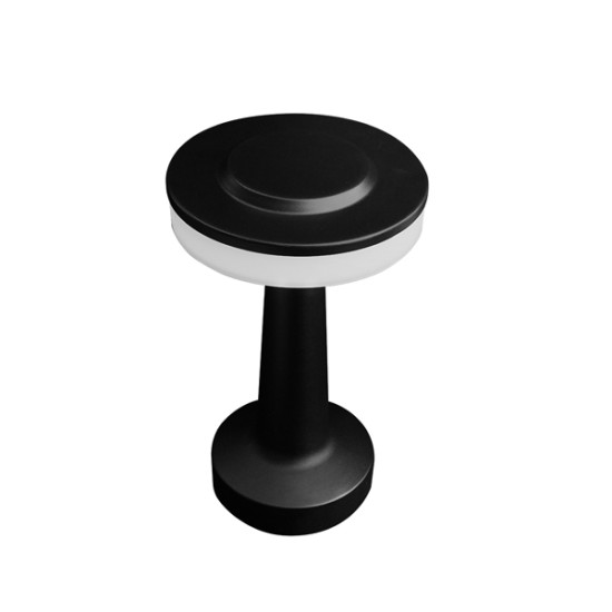 ΠΟΡΤΑΤΙΦ ΑΦΗΣ ΕΠΑΝΑΦ/ΝΟ ΜΕΤΑΛΛΟ-ΠΛΑΣΤΙΚΟ LED 2W 90Lm 3CCT DC 5V Φ125X205mm ΜΑΥΡΟ  TWILIGHT